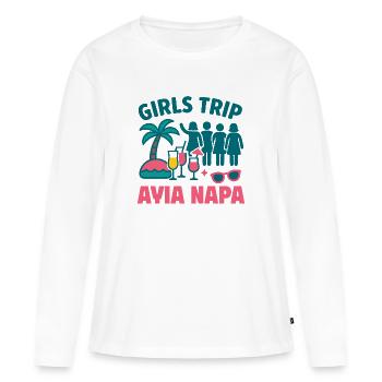 Voyage entre filles Ayia Napa Party - T-shirt manches longues Premium bio Femme - blanc - Devant - Julia (174cm)