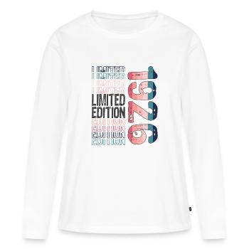 Edition limitée depuis 1926 Anniversaire Millésime 1926 - T-shirt manches longues Premium bio Femme - blanc - Devant - Julia (174cm)
