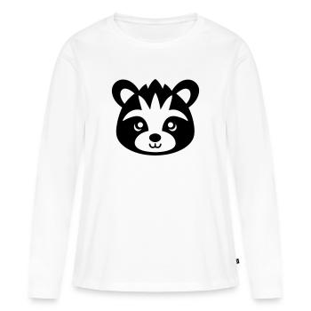 Panda roux - T-shirt manches longues Premium bio Femme - blanc - Devant - Julia (174cm)