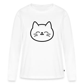Chaton - T-shirt manches longues Premium bio Femme - blanc - Devant - Julia (174cm)