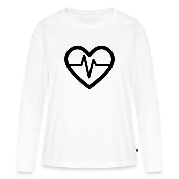 heartbeat - Women's Premium Organic Long Sleeve Shirt - white - Front - Julia (174cm)