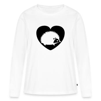 Hérisson - T-shirt manches longues Premium bio Femme - blanc - Devant - Julia (174cm)