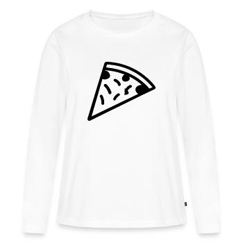 Pizza slice - Women's Premium Organic Long Sleeve Shirt - white - Front - Julia (174cm)