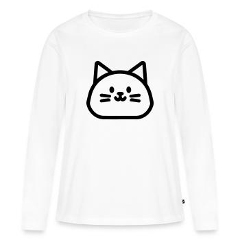 chaton - T-shirt manches longues Premium bio Femme - blanc - Devant - Julia (174cm)
