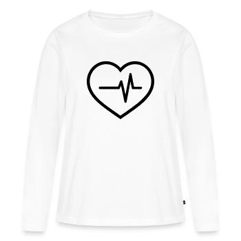 heartbeat - Women's Premium Organic Long Sleeve Shirt - white - Front - Julia (174cm)