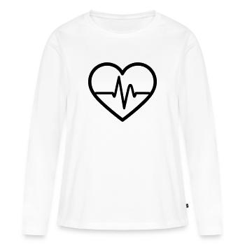 heartbeat - Women's Premium Organic Long Sleeve Shirt - white - Front - Julia (174cm)