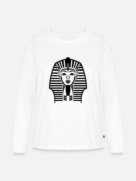 Pharao - Frauen Premium Bio Langarmshirt - Weiß