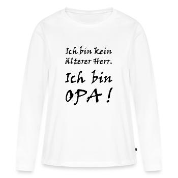Opa - Frauen Premium Bio Langarmshirt - Weiß - Vorne - Julia (174cm)