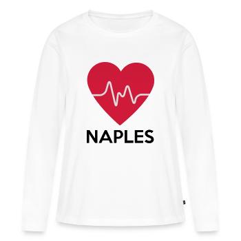 coeur de Naples - T-shirt manches longues Premium bio Femme - blanc - Devant - Julia (174cm)