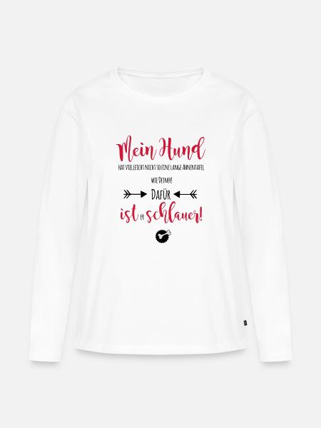 schlauer Hund - Frauen Premium Bio Langarmshirt - Weiß