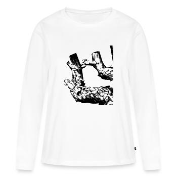 Cep de vigne - T-shirt manches longues Premium bio Femme - blanc - Devant - Julia (174cm)