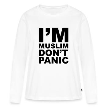 I'm Muslim Don't Panic - Frauen Premium Bio Langarmshirt - Weiß - Vorne - Julia (174cm)