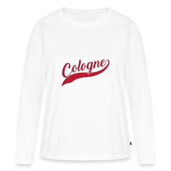 Cologne - T-shirt manches longues Premium bio Femme - blanc - Devant - Julia (174cm)