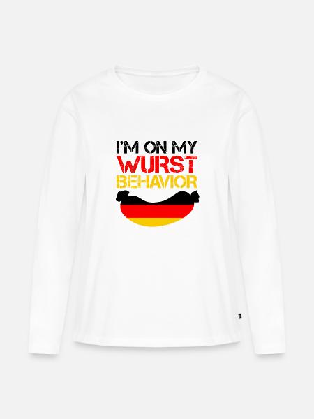 Wurst - Deutschland Oktberfest - Frauen Premium Bio Langarmshirt - Weiß