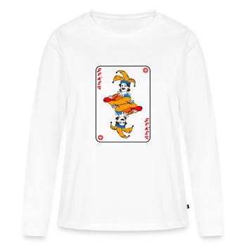 Joker Spielkarte - Frauen Premium Bio Langarmshirt - Weiß - Vorne - Julia (174cm)