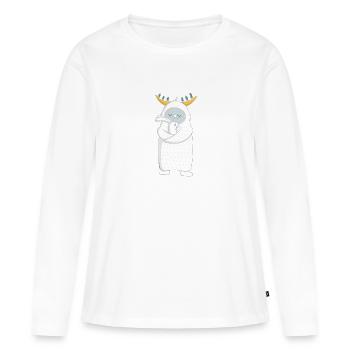 Cool Yeti - T-shirt manches longues Premium bio Femme - blanc - Devant - Julia (174cm)