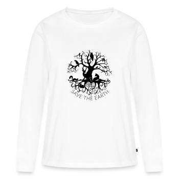 Naturschutz - Frauen Premium Bio Langarmshirt - Weiß - Vorne - Julia (174cm)