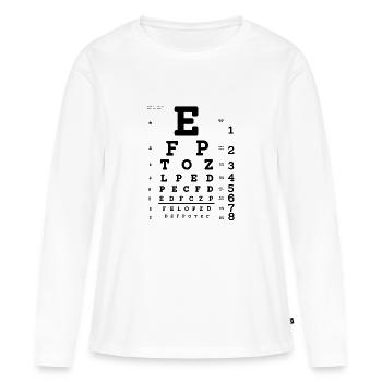 test de vision - T-shirt manches longues Premium bio Femme - blanc - Devant - Julia (174cm)