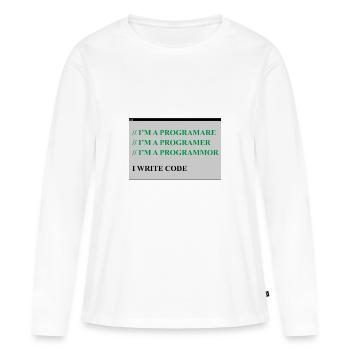 Computer - Frauen Premium Bio Langarmshirt - Weiß - Vorne - Julia (174cm)