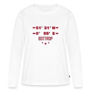 Les coordonnées de Bottrop - T-shirt manches longues Premium bio Femme - blanc - Devant - Julia (174cm)