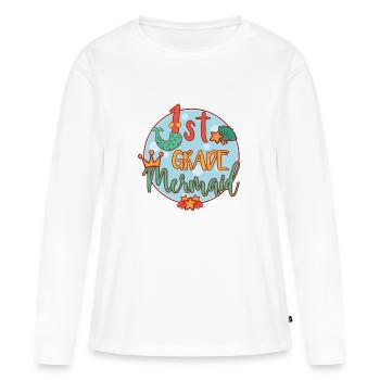 1st grade mermaid - Women's Premium Organic Long Sleeve Shirt - white - Front - Julia (174cm)