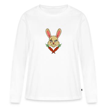 Crâne et os BONNY CARROTS HAPPY OST - T-shirt manches longues Premium bio Femme - blanc - Devant - Julia (174cm)