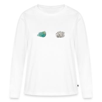Collectionneur de minéraux et de roches - T-shirt manches longues Premium bio Femme - blanc - Devant - Julia (174cm)