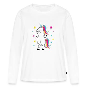 Licorne - Licorne - Licorne - T-shirt manches longues Premium bio Femme - blanc - Devant - Julia (174cm)