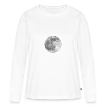Lune - Loup-garou de pleine lune - T-shirt manches longues Premium bio Femme - blanc - Devant - Julia (174cm)
