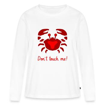 Ne me touchez pas! - T-shirt manches longues Premium bio Femme - blanc - Devant - Julia (174cm)