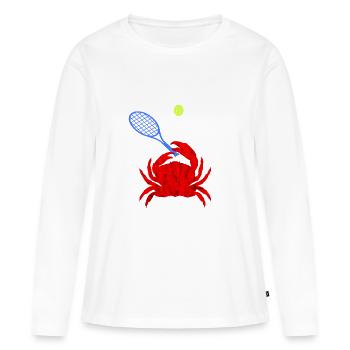 Cadeaux de créatures de mer de crabe de joueur de tennis - T-shirt manches longues Premium bio Femme - blanc - Devant - Julia (174cm)