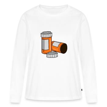 Medizin Apotheker Pille Tablette Geschenk - Frauen Premium Bio Langarmshirt - Weiß - Vorne - Julia (174cm)