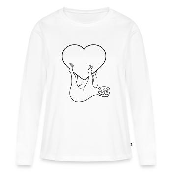 amour paresseux se détendre muede se détendre haeng - T-shirt manches longues Premium bio Femme - blanc - Devant - Julia (174cm)