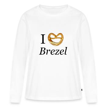 Bretzel - T-shirt manches longues Premium bio Femme - blanc - Devant - Julia (174cm)