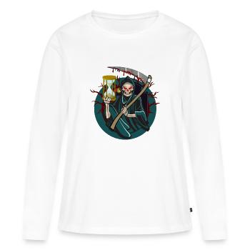 Halloween - T-shirt manches longues Premium bio Femme - blanc - Devant - Julia (174cm)