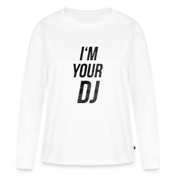 Je suis ton dj - T-shirt manches longues Premium bio Femme - blanc - Devant - Julia (174cm)