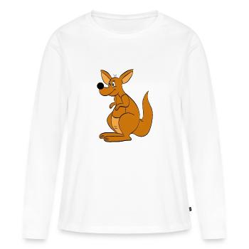 Kangourou Kangourou - T-shirt manches longues Premium bio Femme - blanc - Devant - Julia (174cm)