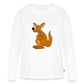 Kangourou Kangourou - T-shirt manches longues Premium bio Femme - blanc - Devant - Julia (174cm)
