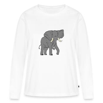 Éléphant - éléphant - T-shirt manches longues Premium bio Femme - blanc - Devant - Julia (174cm)
