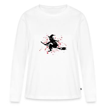sorcière - T-shirt manches longues Premium bio Femme - blanc - Devant - Julia (174cm)