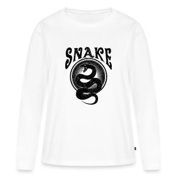 Serpent Serpent - T-shirt manches longues Premium bio Femme - blanc - Devant - Julia (174cm)