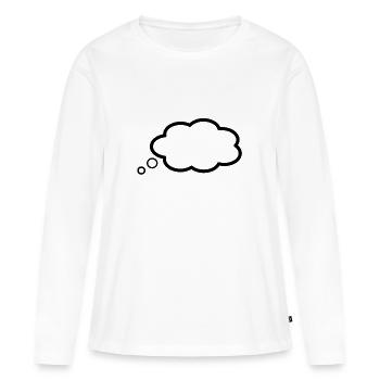Bulle de pensée - T-shirt manches longues Premium bio Femme - blanc - Devant - Julia (174cm)