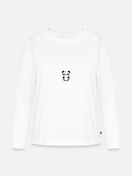 Python Programmierung spielt mit Pandas - Frauen Premium Bio Langarmshirt - Weiß