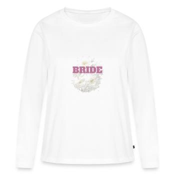 Bachelorette Cadeau Mariage Fleurs Mariage - T-shirt manches longues Premium bio Femme - blanc - Devant - Julia (174cm)