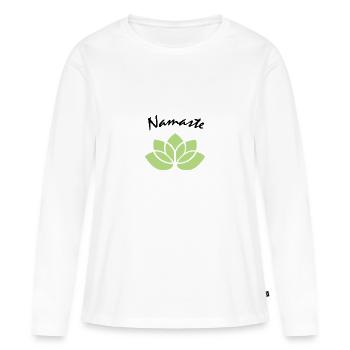 Namaste - T-shirt manches longues Premium bio Femme - blanc - Devant - Julia (174cm)