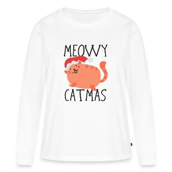 Cat gift meow Christmas Christmas present - Women's Premium Organic Long Sleeve Shirt - white - Front - Julia (174cm)