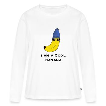 Banane / Banane - Je suis une banane fraîche - T-shirt manches longues Premium bio Femme - blanc - Devant - Julia (174cm)