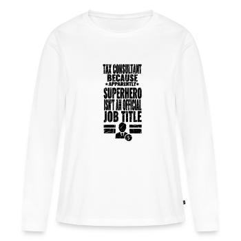 Tax Consultant is a superhero Used Look - Frauen Premium Bio Langarmshirt - Weiß - Vorne - Julia (174cm)