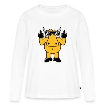 Fuck Off Bull - T-shirt manches longues Premium bio Femme - blanc - Devant - Julia (174cm)