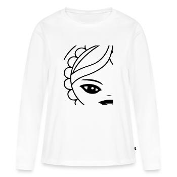 Matriochka femme Russie visage cadeau poupée - T-shirt manches longues Premium bio Femme - blanc - Devant - Julia (174cm)